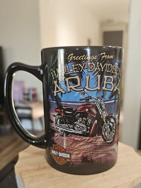 Harley-Davidson Aruba Black Motorcycle Ceramic Coffee Mug